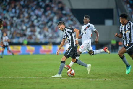 Rio, Brazil - april 01, 2018: Rodrigo Pimpao player in match between Botafogo and Vasco by the Carioca Championship in Nilton Santos Stadiumのeditorial素材