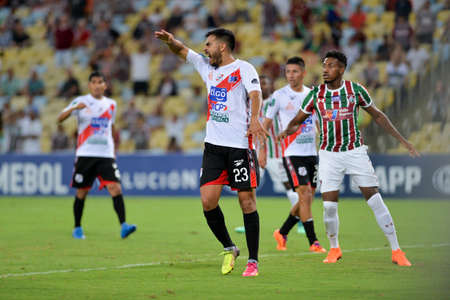Rio, Brazil - april 11, 2018: Montenegro Medina player in match between Fluminense and Nacional Potossi by the sulamerica Championship in Maracana Stadiumのeditorial素材