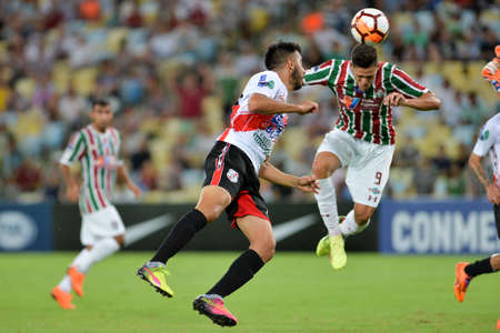 Rio, Brazil - april 11, 2018: Pedro player in match between Fluminense and Nacional Potossi by the sulamerica Championship in Maracana Stadiumのeditorial素材