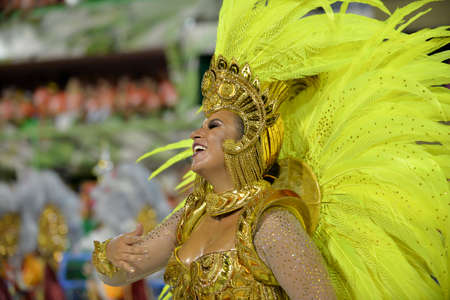 Rio, Brazil - february 11, 2018: Samba School parade in Sambodromo. Sao Clemente during parade of the carioca carnival in the Marques de Sapucaiのeditorial素材