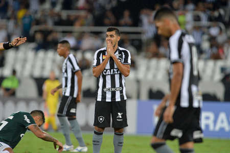 Rio, Brazil - april 16, 2018: Brenner player in match between Botafogo and Palmeiras by the Brazilian Championship in Nilton Santos Stadiumのeditorial素材
