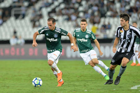 Rio, Brazil - april 16, 2018: Guerra player in match between Botafogo and Palmeiras by the Brazilian Championship in Nilton Santos Stadiumのeditorial素材