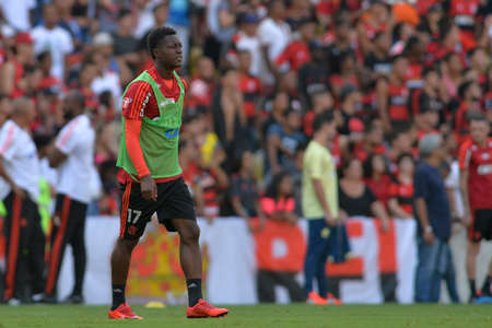 Rio, Brazil - april 17, 2018: Marlos Moreno during training of the Flamengo team preparing for the Libertadores Cup game this Wednesday at Maracana against Santa Feのeditorial素材