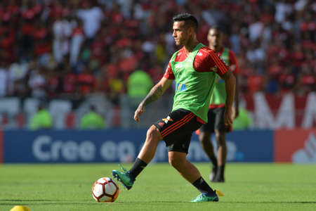 Rio, Brazil - april 17, 2018: training of the Flamengo team preparing for the Libertadores Cup game this Wednesday at Maracana against Santa Feのeditorial素材