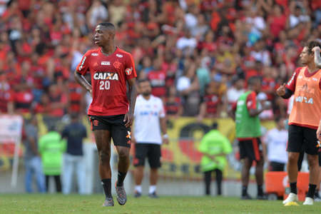 Rio, Brazil - april 17, 2018: Vinicius Junior during training of the Flamengo team preparing for the Libertadores Cup game this Wednesday at Maracana against Santa Feのeditorial素材