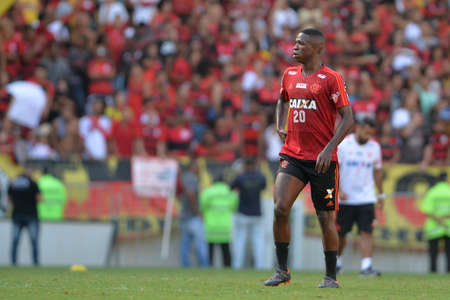 Rio, Brazil - april 17, 2018: Vinicius Junior during training of the Flamengo team preparing for the Libertadores Cup game this Wednesday at Maracana against Santa Feのeditorial素材