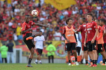 Rio, Brazil - april 17, 2018: Vinicius Junior during training of the Flamengo team preparing for the Libertadores Cup game this Wednesday at Maracana against Santa Feのeditorial素材