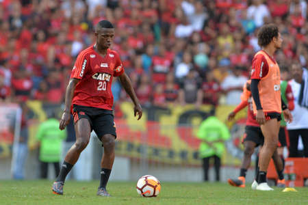 Rio, Brazil - april 17, 2018: Vinicius Junior during training of the Flamengo team preparing for the Libertadores Cup game this Wednesday at Maracana against Santa Feのeditorial素材