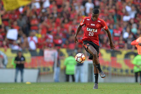 Rio, Brazil - april 17, 2018: Vinicius Junior during training of the Flamengo team preparing for the Libertadores Cup game this Wednesday at Maracana against Santa Feのeditorial素材