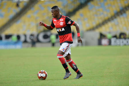Rio, Brazil - march 28, 2018: Vinicius Junior player in match between Flamengo and Botafogo by the Carioca Championship in Maracana Stadiumのeditorial素材