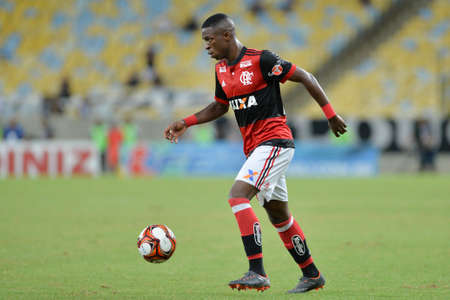 Rio, Brazil - march 28, 2018: Vinicius Junior player in match between Flamengo and Botafogo by the Carioca Championship in Maracana Stadiumのeditorial素材