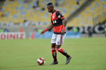 Rio, Brazil - march 28, 2018: Vinicius Junior player in match between Flamengo and Botafogo by the Carioca Championship in Maracana Stadiumのeditorial素材