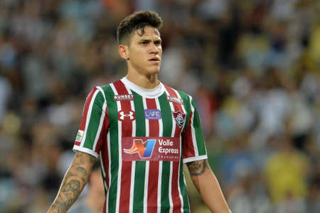 Rio, Brazil - march 30, 2018: Pedro player in match between Fluminense and Vasco by the semifinal Carioca Championship in Maracana Stadiumのeditorial素材