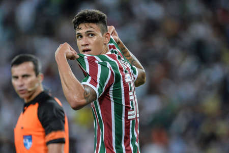 Rio, Brazil - march 30, 2018: Pedro player in match between Fluminense and Vasco by the semifinal Carioca Championship in Maracana Stadiumのeditorial素材