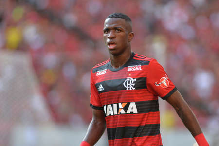 Rio, Brazil - may 06, 2018: Vinicius Junior player in match between Flamengo and Internacional by the Brazilian Championship in Maracana Stadiumのeditorial素材