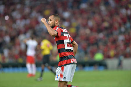 Rio, Brazil - may 06, 2018: Geuvanio player in match between Flamengo and Internacional by the Brazilian Championship in Maracana Stadiumのeditorial素材