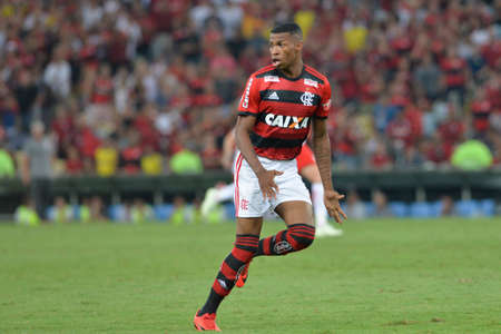 Rio, Brazil - may 06, 2018: Vinicius Junior player in match between Flamengo and Internacional by the Brazilian Championship in Maracana Stadiumのeditorial素材