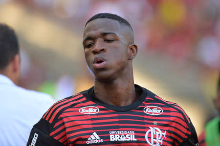 Rio, Brazil - may 06, 2018: Vinicius Junior player in match between Flamengo and Internacional by the Brazilian Championship in Maracana Stadiumのeditorial素材