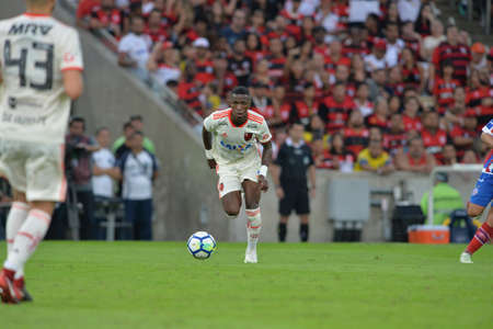 Rio, Brazil - may 31, 2018: Vinicius Junior player in match between Flamengo and Bahia by the Brazilian Championship in Maracana Stadiumのeditorial素材