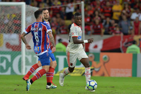 Rio, Brazil - may 31, 2018: Vinicius Junior player in match between Flamengo and Bahia by the Brazilian Championship in Maracana Stadiumのeditorial素材