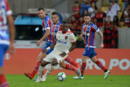 Rio, Brazil - may 31, 2018: Vinicius Junior player in match between Flamengo and Bahia by the Brazilian Championship in Maracana Stadiumのeditorial素材