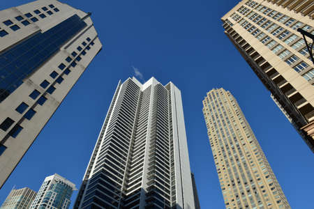 Chicago Building skyline in a blue dayの写真素材