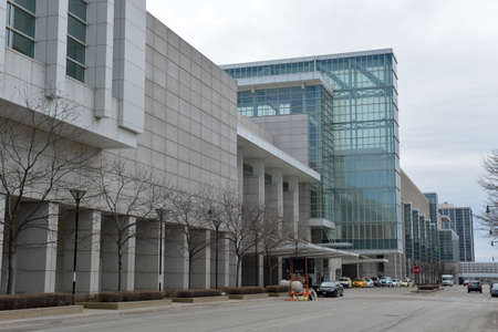 Chicago, IL, USA - march 17, 2018:  McCormick Place is the largest convention center in the United States. External Viewのeditorial素材