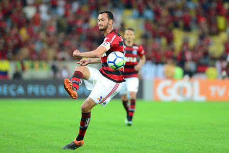 Rio, Brazil - june 18, 2018: Rever player in match between Flamengo and Sao Paulo by the Brazilian Championship in Maracana Stadiumのeditorial素材