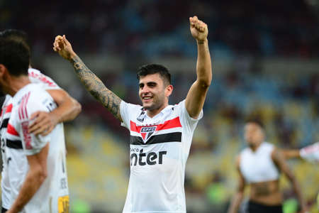 Rio, Brazil - june 18, 2018: Liziero player in match between Flamengo and Sao Paulo by the Brazilian Championship in Maracana Stadiumのeditorial素材