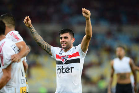 Rio, Brazil - june 18, 2018: Liziero player in match between Flamengo and Sao Paulo by the Brazilian Championship in Maracana Stadiumのeditorial素材