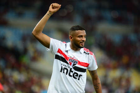 Rio, Brazil - june 18, 2018: Reinaldo player in match between Flamengo and Sao Paulo by the Brazilian Championship in Maracana Stadiumのeditorial素材