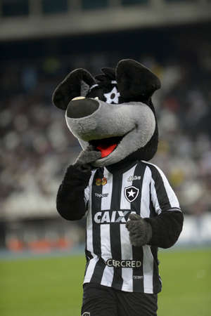 Rio, Brazil - july 26, 2018: Mascot in match between Botafogo and Chapecoense by the Brazilian Championship in Nilton Santos Stadiumのeditorial素材