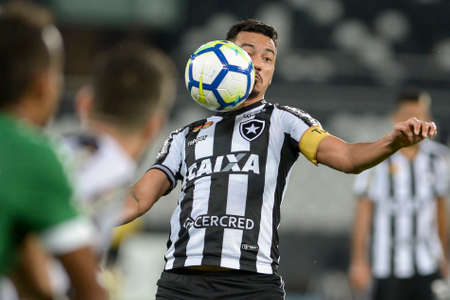 Rio, Brazil - july 26, 2018: Rodrigo Lindoso player in match between Botafogo and Chapecoense by the Brazilian Championship in Nilton Santos Stadiumのeditorial素材