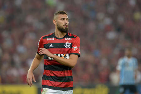 Rio, Brazil - august 15, 2018: Leonardo Duarte player in match between Flamengo and Gremio by the Brazilian Cup in Maracana Stadiumのeditorial素材