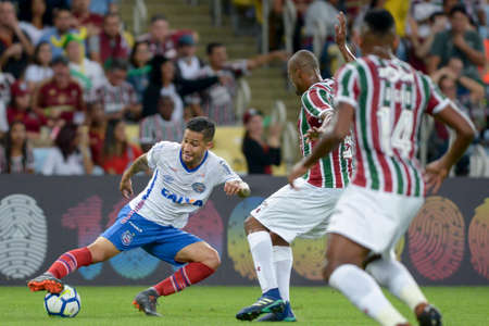 Rio, Brazil - august 5, 2018: Bruno player in match between Fluminense and Bahia by the Brazilian Championship in Maracana Stadiumのeditorial素材