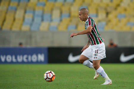 Rio, Brazil - august 02, 2018: Marcos Junior player in match between Fluminense and Defensor by the sudamerica cup in Maracana Stadiumのeditorial素材