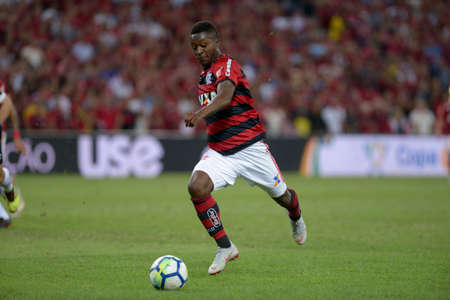 Rio, Brazil - august 15, 2018: Marlos Moreno player in match between Flamengo and Gremio by the Brazilian Cup in Maracana Stadiumのeditorial素材