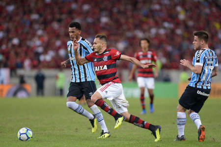 Rio, Brazil - august 15, 2018: Rene player in match between Flamengo and Gremio by the Brazilian Cup in Maracana Stadiumのeditorial素材