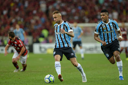 Rio, Brazil - august 15, 2018: Everton player in match between Flamengo and Gremio by the Brazilian Cup in Maracana Stadiumのeditorial素材