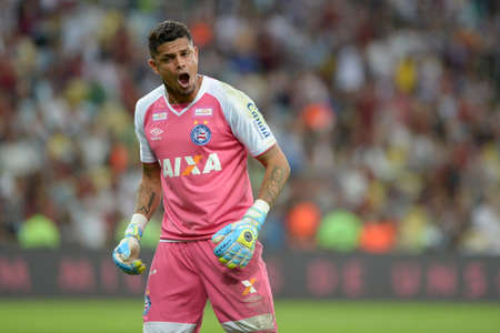 Rio, Brazil - august 5, 2018: Anderson goal keeper in match between Fluminense and Bahia by the Brazilian Championship in Maracana Stadiumのeditorial素材