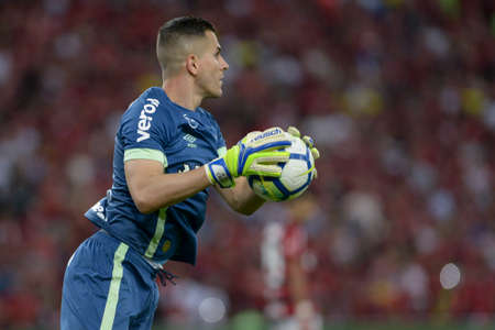 Rio, Brazil - august 15, 2018: Marcelo Grohe goal keeper in match between Flamengo and Gremio by the Brazilian Cup in Maracana Stadiumのeditorial素材