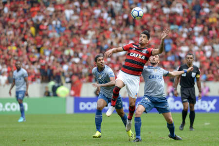 Rio, Brazil - august 12, 2018: Lucas Paqueta player in match between Flamengo and Cruzeiro by the Brazilian Championship in Maracana Stadiumのeditorial素材