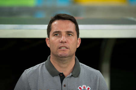Rio, Brazil - august 22, 2018: Osmar Loss coach in match between Fluminense and Corinthians by the Brazilian Championship in Maracana Stadiumのeditorial素材