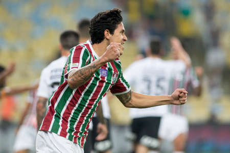Rio, Brazil - august 22, 2018: Pedro player in match between Fluminense and Corinthians by the Brazilian Championship in Maracana Stadiumのeditorial素材