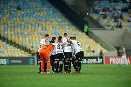 Rio, Brazil - august 22, 2018: Players in match between Fluminense and Corinthians by the Brazilian Championship in Maracana Stadiumのeditorial素材