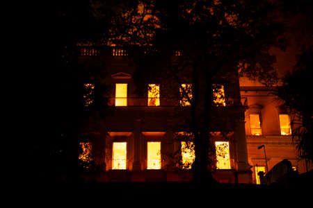 Rio de Janeiro, Brazil - september 02, 2018:  Fire in the museum of Brazil, incalculable loss as a lost 200-years-old Rio Museum Institutionのeditorial素材