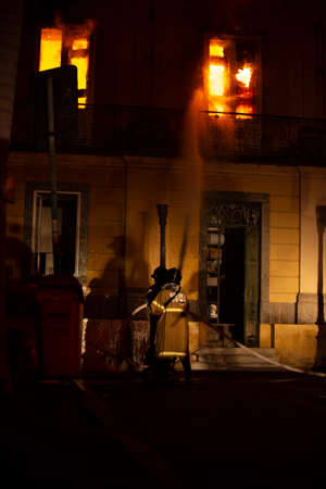 Rio de Janeiro, Brazil - september 02, 2018:  Fire in the museum of Brazil, incalculable loss as a lost 200-years-old Rio Museum Institutionのeditorial素材
