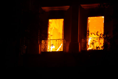 Rio de Janeiro, Brazil - september 02, 2018:  Fire in the museum of Brazil, incalculable loss as a...