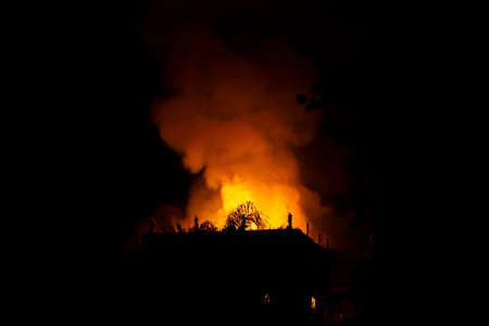 Rio de Janeiro, Brazil - september 02, 2018:  Fire in the museum of Brazil, incalculable loss as a lost 200-years-old Rio Museum Institutionのeditorial素材