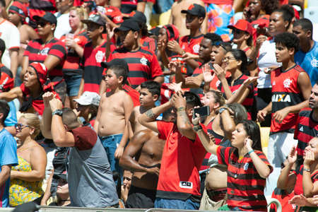 Rio, Brazil - september 02, 2018: fan player in match between Flamengo 0 and 1 Ceara by the Brazilian Championship in Maracana Stadiumのeditorial素材